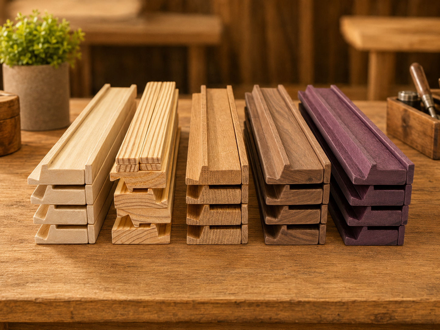 Mahjong rack sets in hardwoods and custom designs available